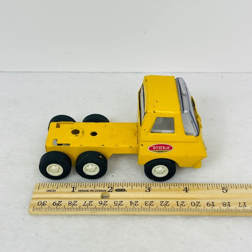 Vintage Tonka USA Pressed Steel Semi Truck Cab Yellow Diecast Toy 4.75 Inch